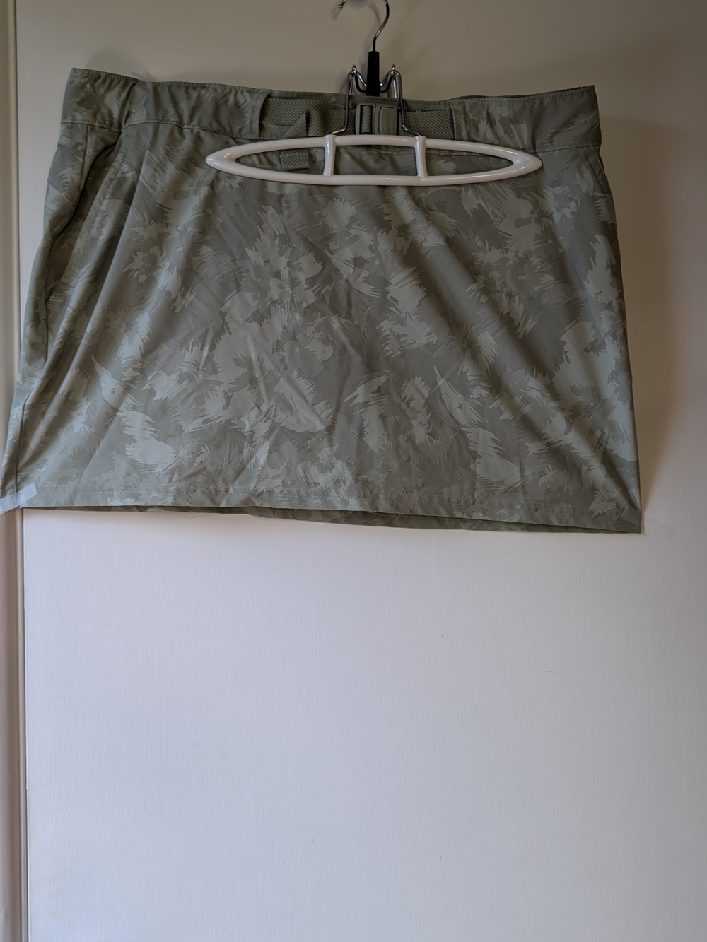 Light Sage Columbia Mini Skort with Subtle Print